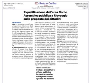 Scopri di più sull'articolo Riqualificazione dell’area Corbo Assemblea pubblica a Rioveggio sulle proposte dei cittadini
